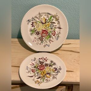 Johnson Brothers Windsor Ware “Garden Bouquet” – Pair of Vintage Plates
